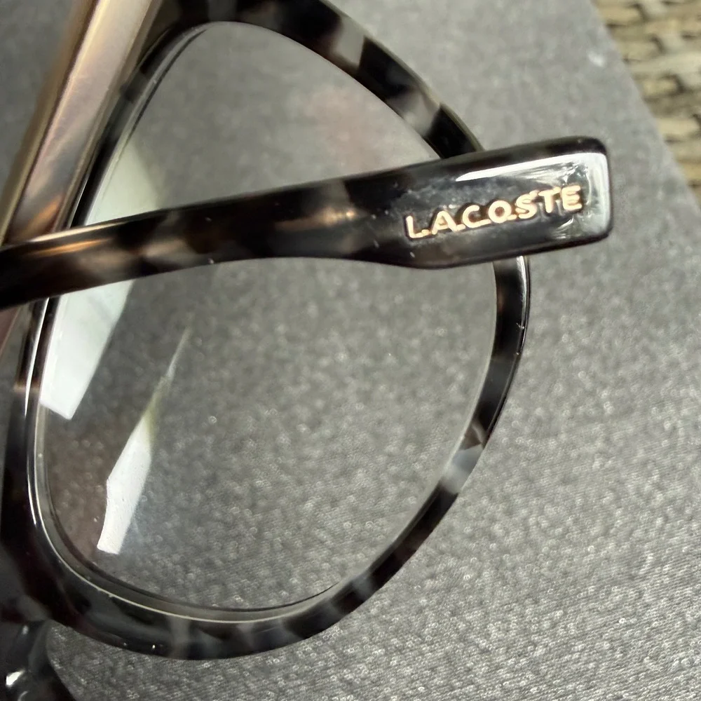 Lacoste Eyeglasses Womens 53-16-140 Grey Tortoise Excellent L2863 Cat Eye Frames